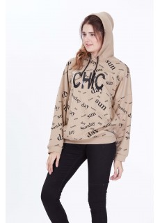 CHIC BASKILI KAPÜŞONLU SWEAT